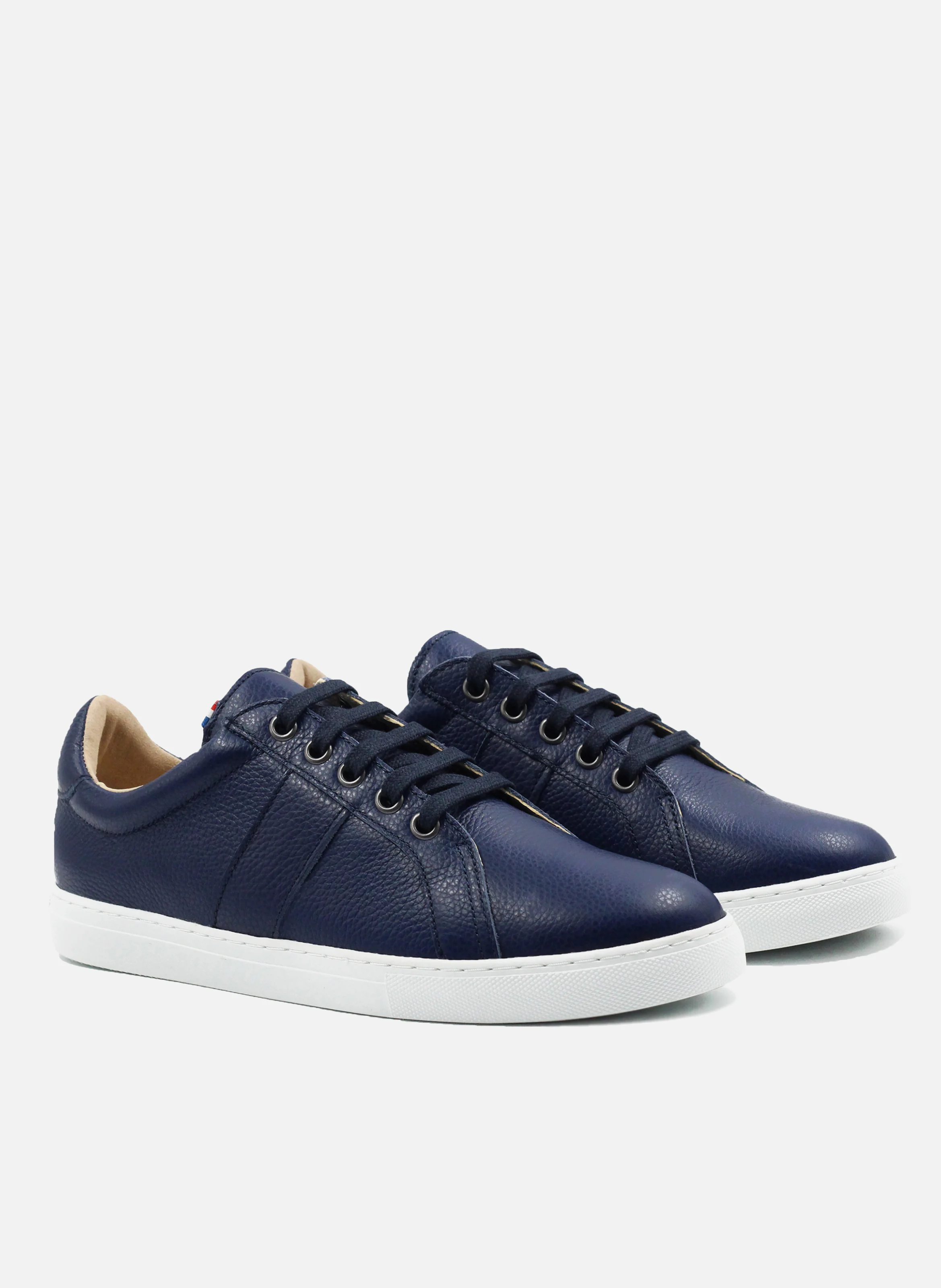 Baskets mif cuir grainé | Bleu