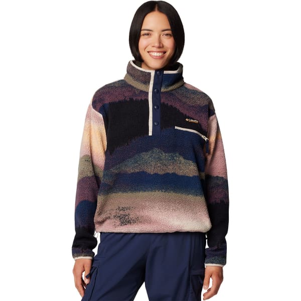 Sweat polaire COLUMBIA HELVETIA II PRINTED CROPPED HALF SNAP W COLLEGIATE NAVY DOLOMITES PRINT