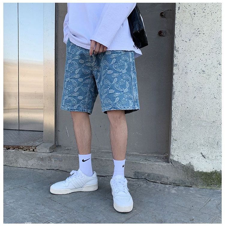 Antaeus - Bedrukte denim shorts
