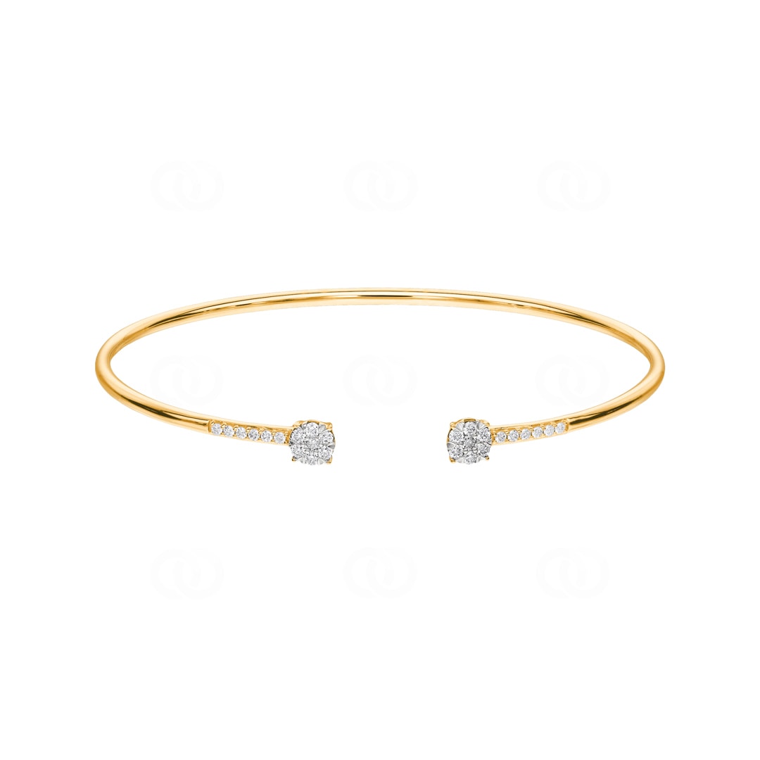 0.33 Karat Diamantarmreif offen 750/18 K Gelbgold