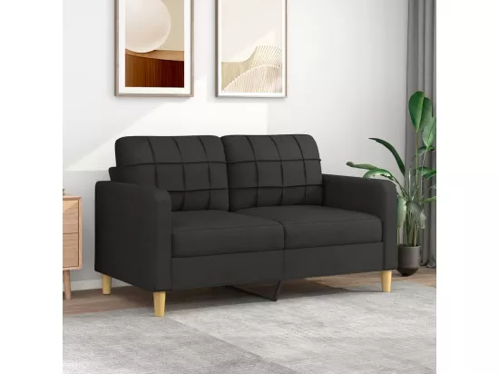 Canapé à 2 places Noir 140 cm Tissu