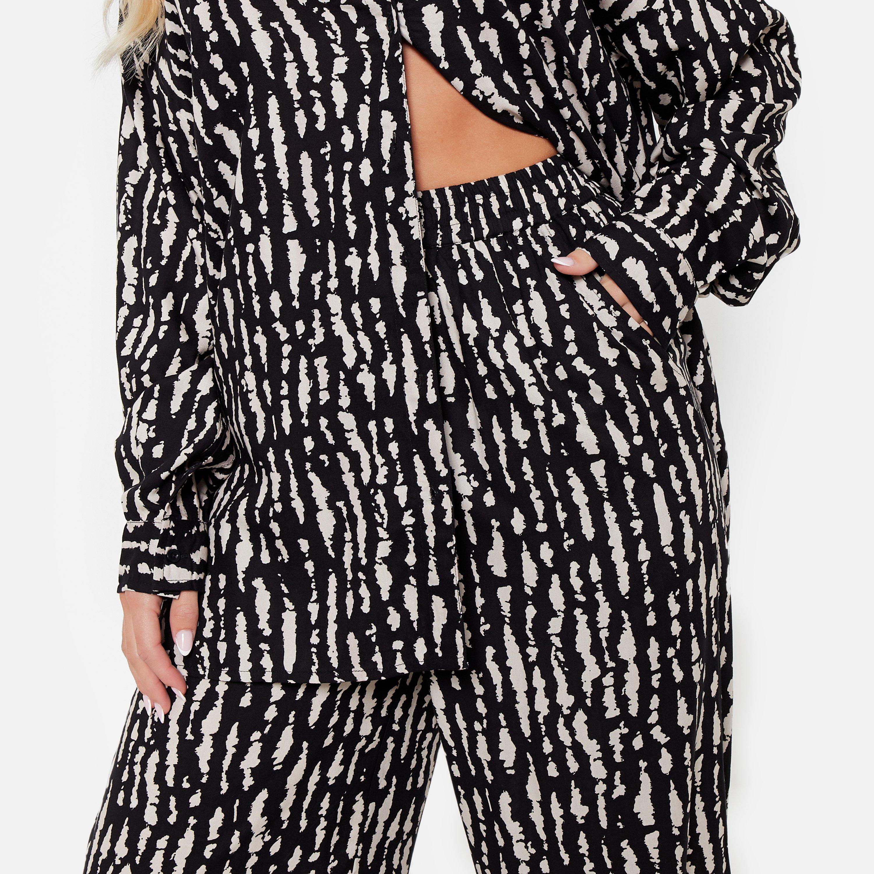 I Saw It First ISAWITFIRST Printed Oversized Woven Shirt Co Ord