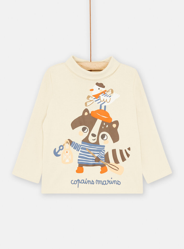 Sous-pull beige à motif animaux