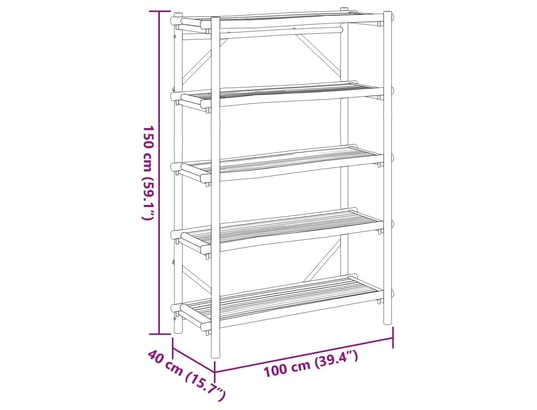 VIDAXL - Etagère étagère à 5 niveaux 100x40x150 cm bambou
