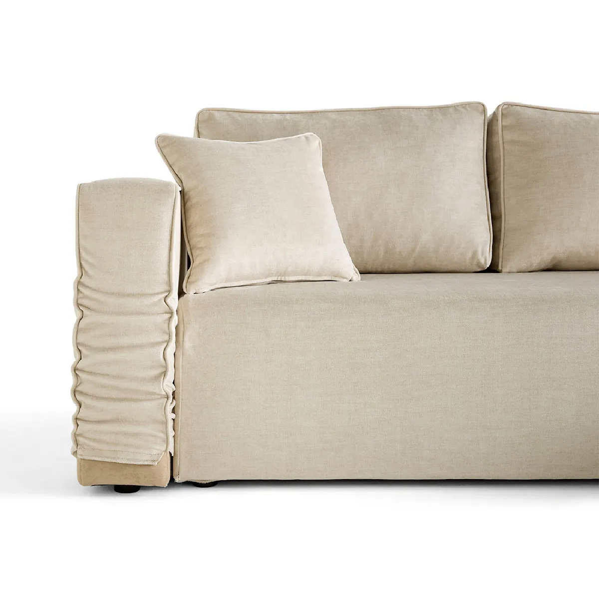 BestMobilier - Housse de velours Topaze - Beige