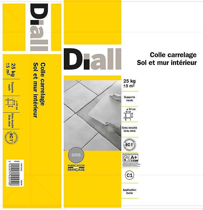 Colle carrelage sol et mur intérieur gris 25 kg