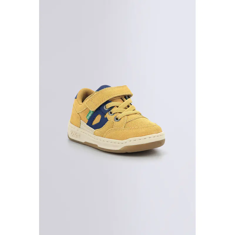 KIKOUAK CAMEL MARINE BASKETS BASSES Cuir Garçon