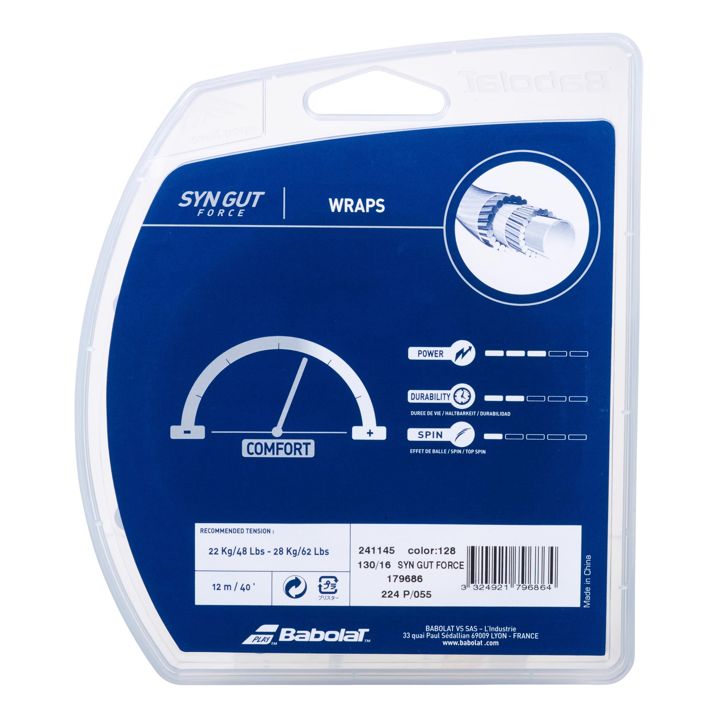 Babolat Synthetic Gut Force Cordage En Garniture 12m - Écru