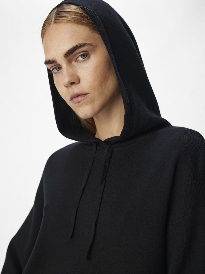 Object OBJREYNARD L/S LO KNIT HOODIE DIV Black