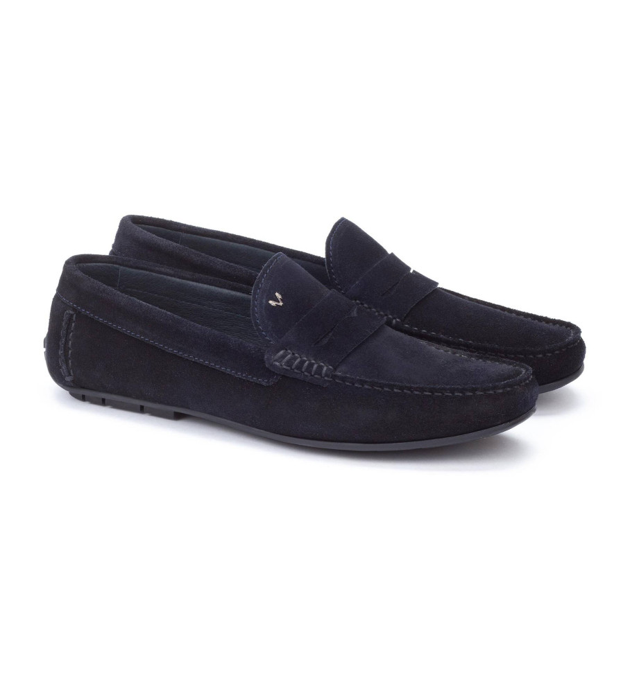 Mocassins Martinelli Pacific em couro azul-marinho