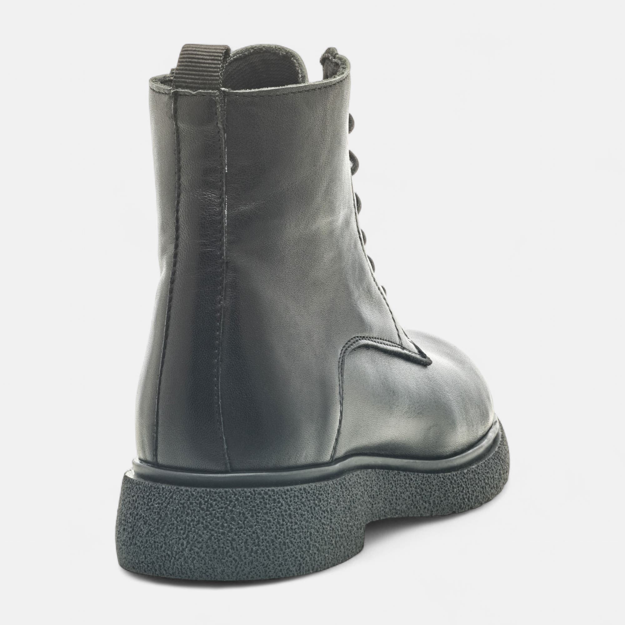Bottines à lacets Femme en cuir noir