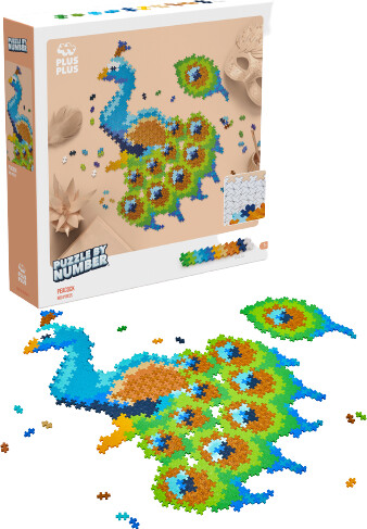 Plus-Plus - Puzzle By Number - Puslespil - Påfugl - 800 Brikker