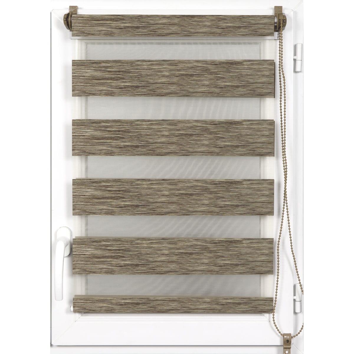 STORE ENROULEUR LUMIERE NUIT 150X180CM CHINE MARRON OR