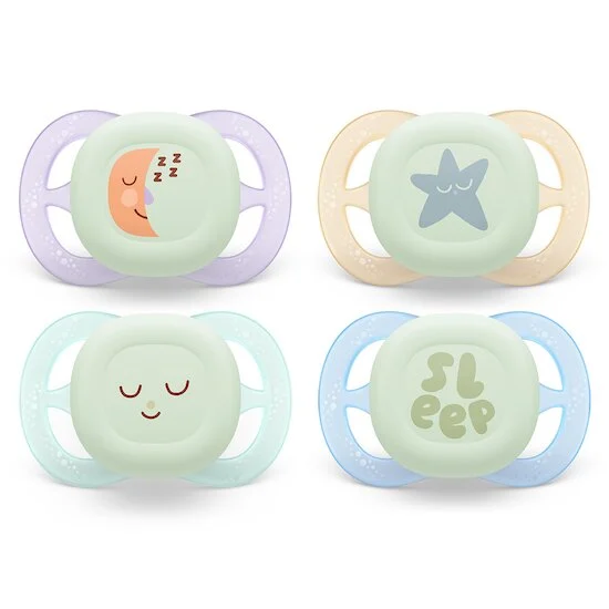 Lot de 2 sucettes ultra start fluorescentes   0-2 mois   de               Philips AVENT