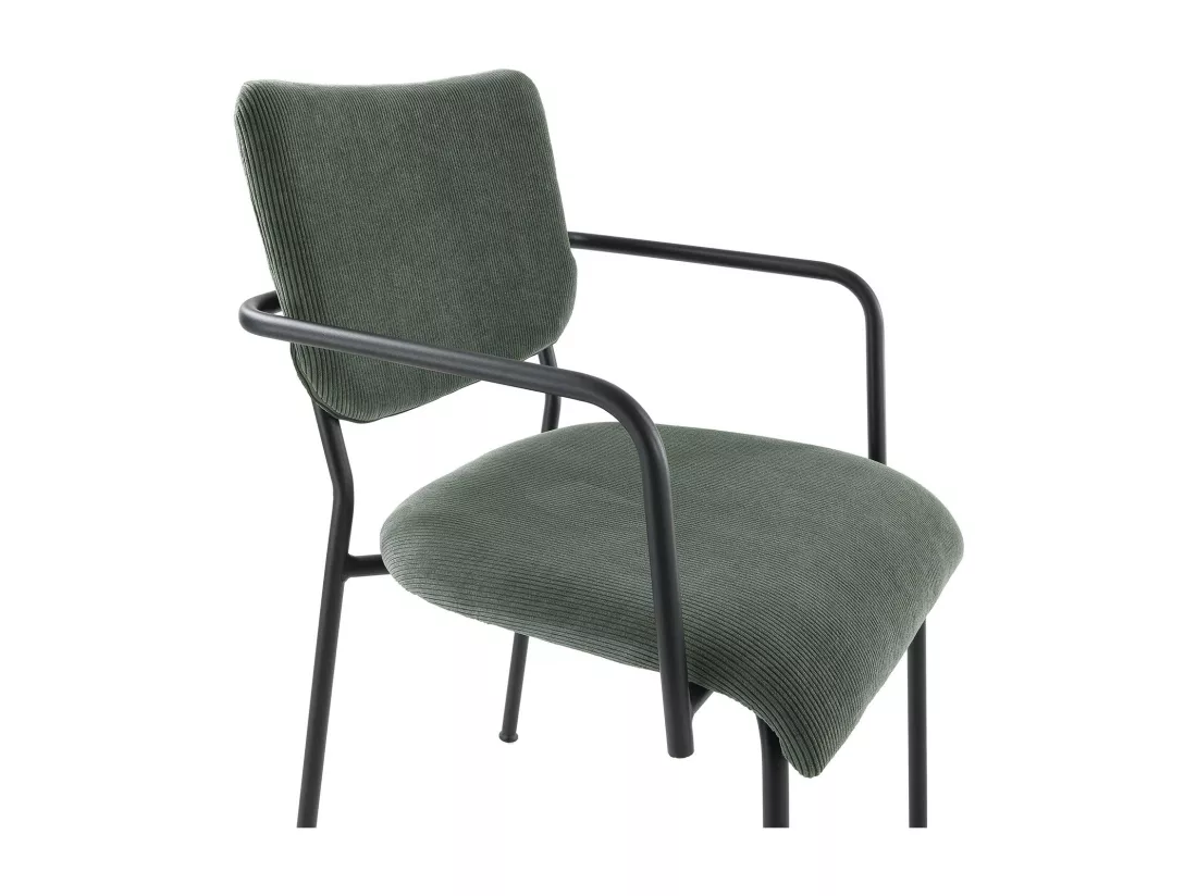 Set de 2 Chaises avec accoudoirs LOIS vert bouteille