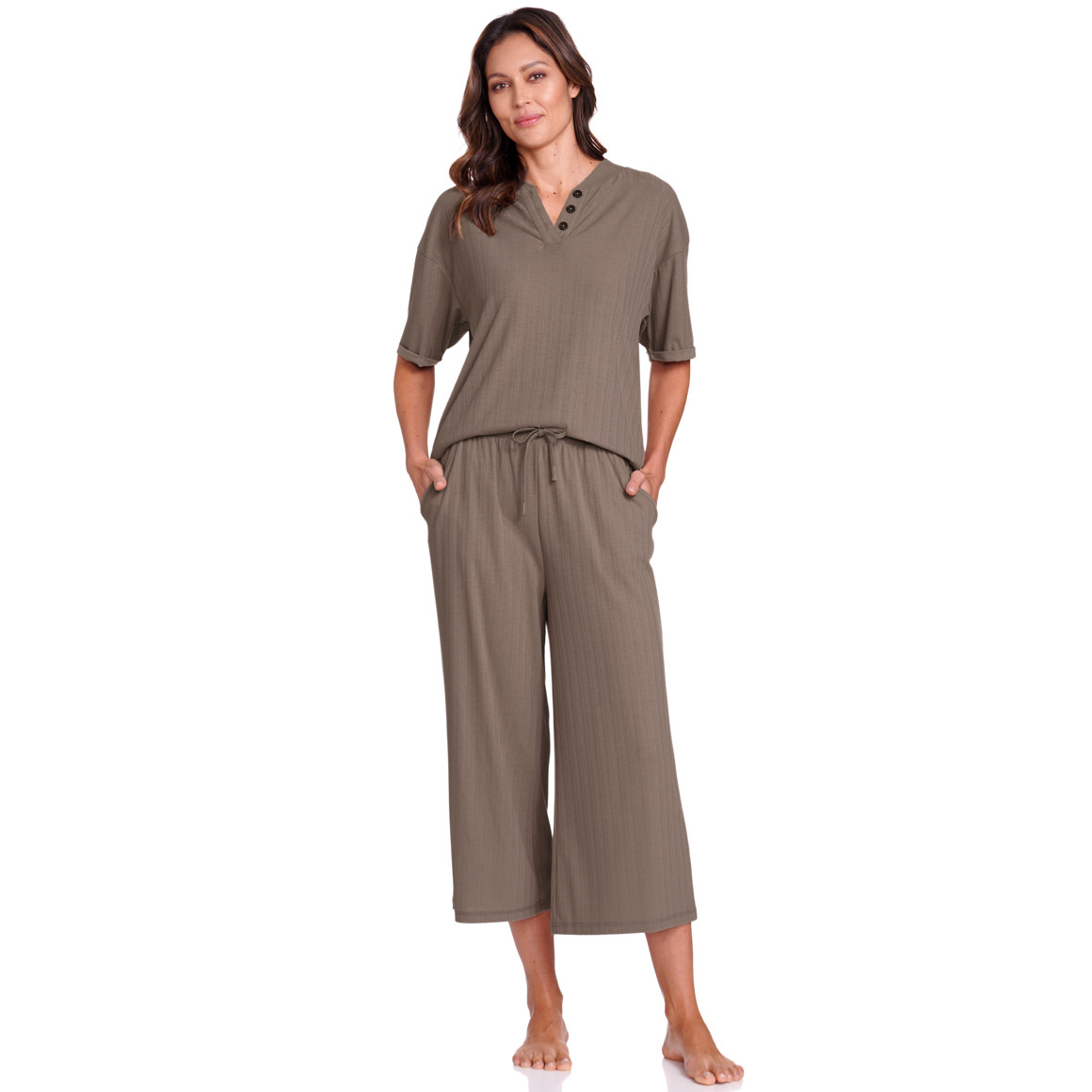 Gina Benotti Damen Culotte mit Tunnelzug hellbraun