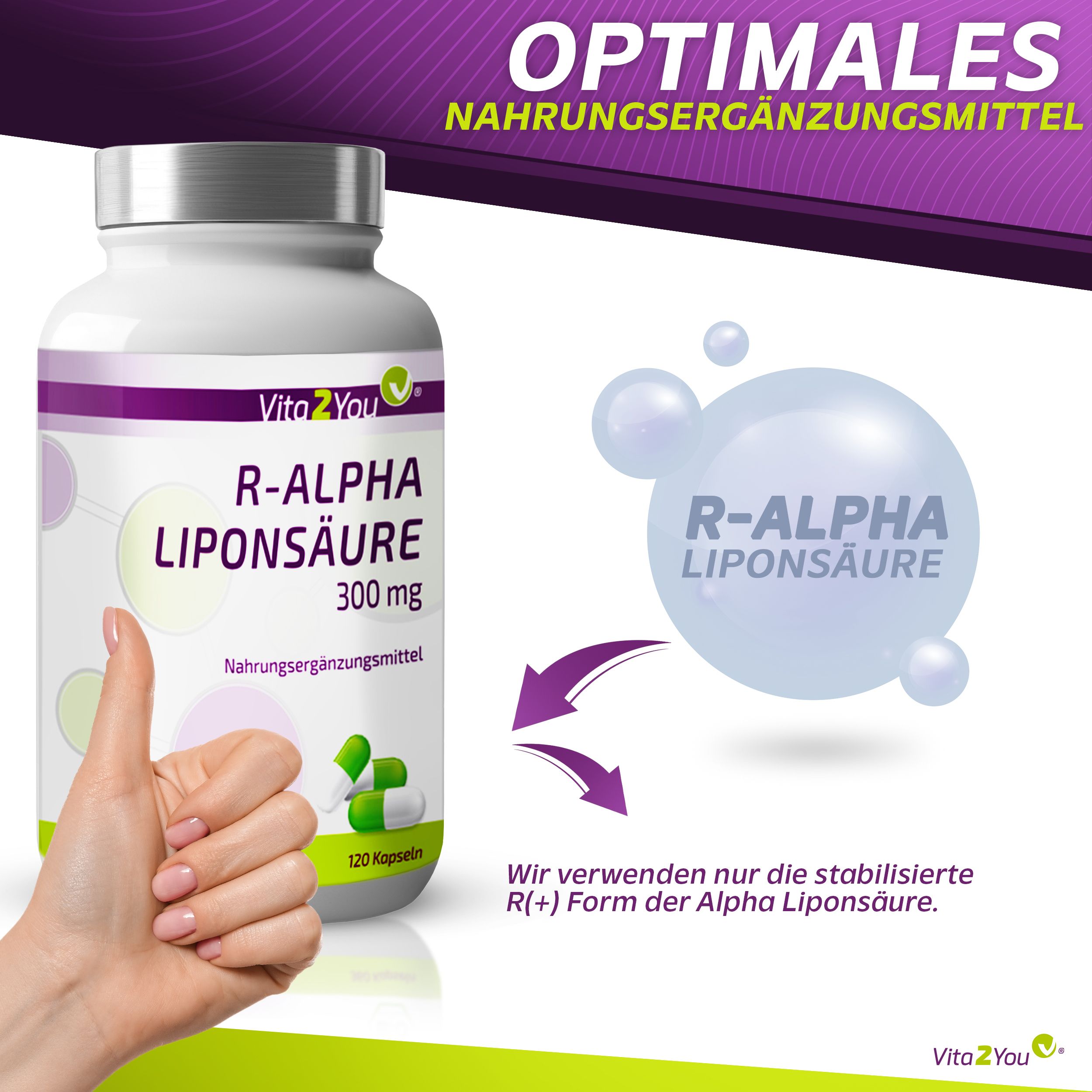Vita2You R Alpha Liponsäure 300mg Kapseln