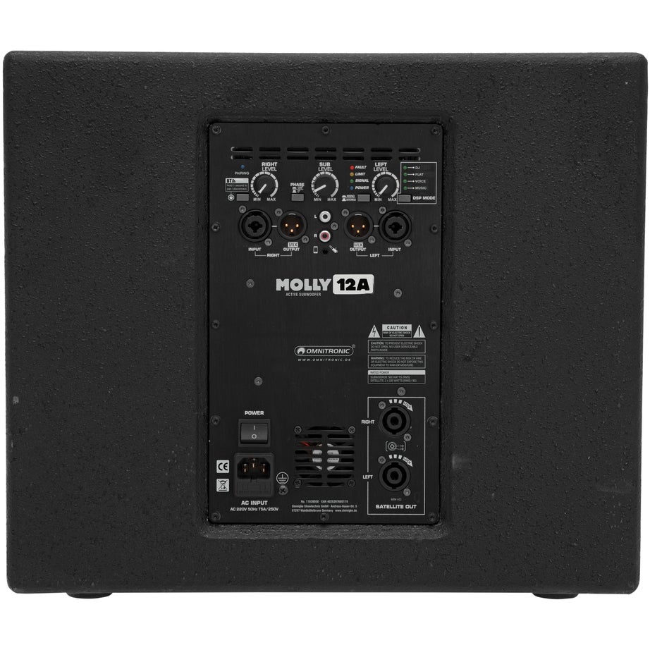 Omnitronic MOLLY-12A actieve subwoofer met DSP 700W (zwart)