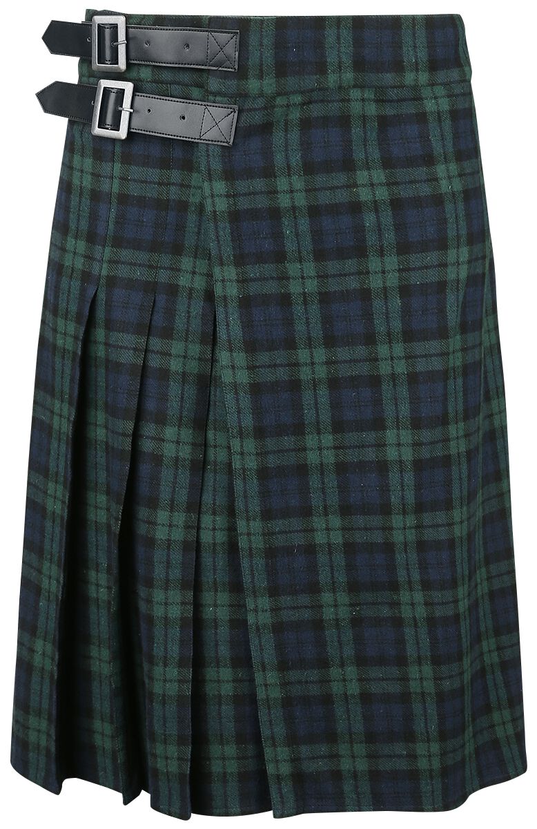 Kilt Avec Boucles Latérales Bleu/Vert | Black Premium by EMP Jupe mi-longue