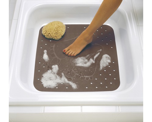 Douchemat RIDDER vlakke bodem 54 x 54 cm bruin