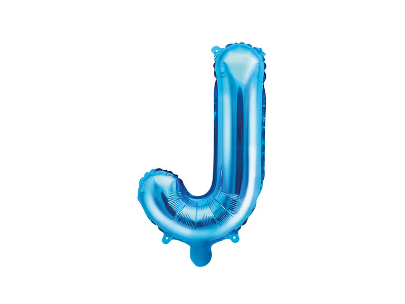 Folie Ballon Letter J Blauw Leeg 35cm