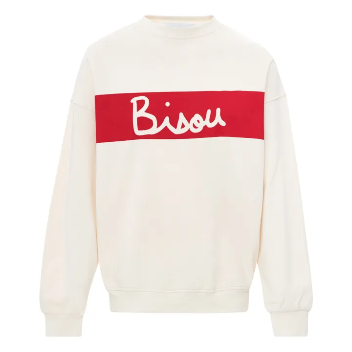 Mathilde Cabanas Sweat Oversize Bisou - Collection Femme  | Ecru