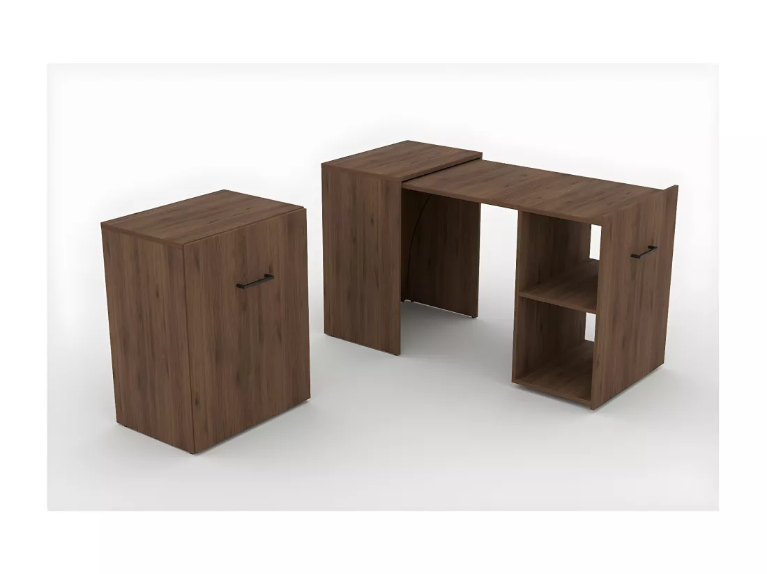 Bureau pliable spécial petite espace collection FLIP coloris chêne foncé.