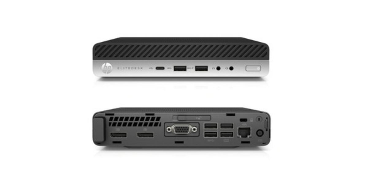 HPEliteDesk 800 G4 DM Refurbished mini-pc  (Zwart/zilver | i5-8500T | UHD Graphics 630 | 8 GB | 256 GB SSD)