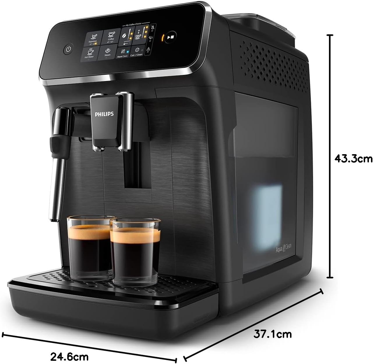 Philips Série 2200 Machine Expresso - Café à Grain - Mousseur à Lait Classique, cran Tactile Intuitif, Noir Mat (EP2220/10)