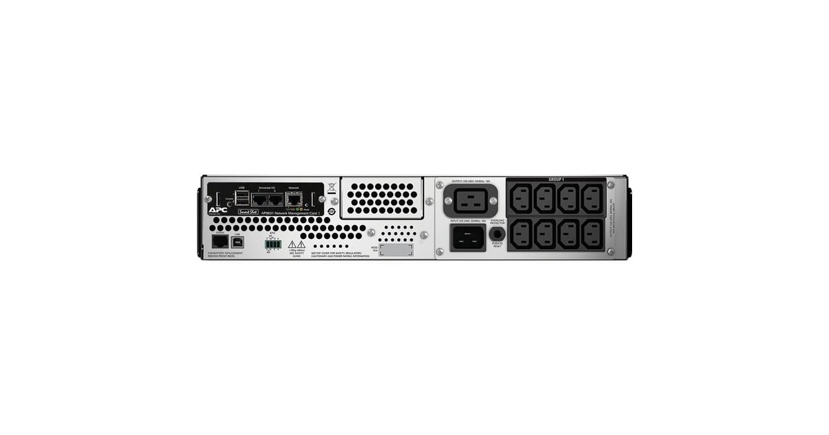 APCSmart-UPS 3000VA noodstroomvoeding ups  (Zwart, 8x C13, 1x C19, USB, 2U, NMC, SMT3000RMI2UNC)
