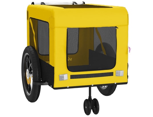 VIDAXL - Remorque de vélo pour animaux de compagnie jaune et noir