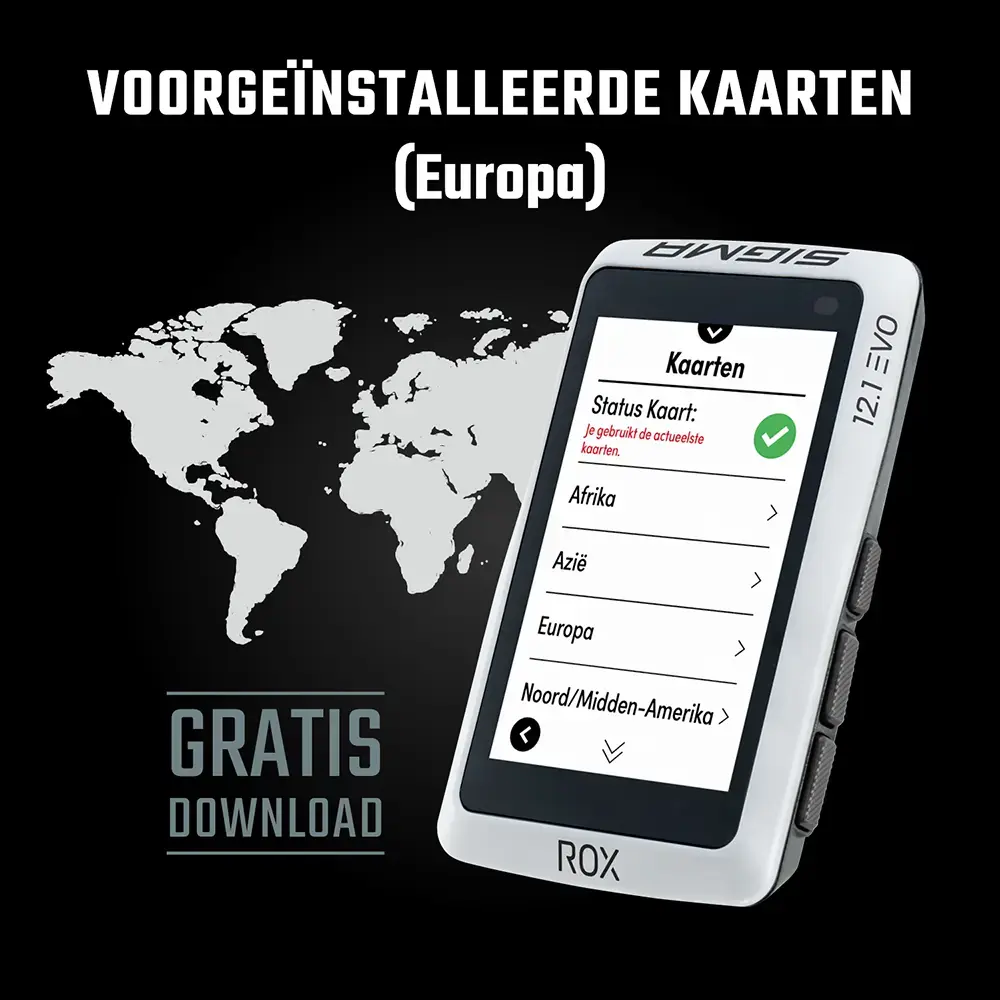 Sigma Sport ROX 12.1 EVO GPS Fietscomputer Bundel Grijs