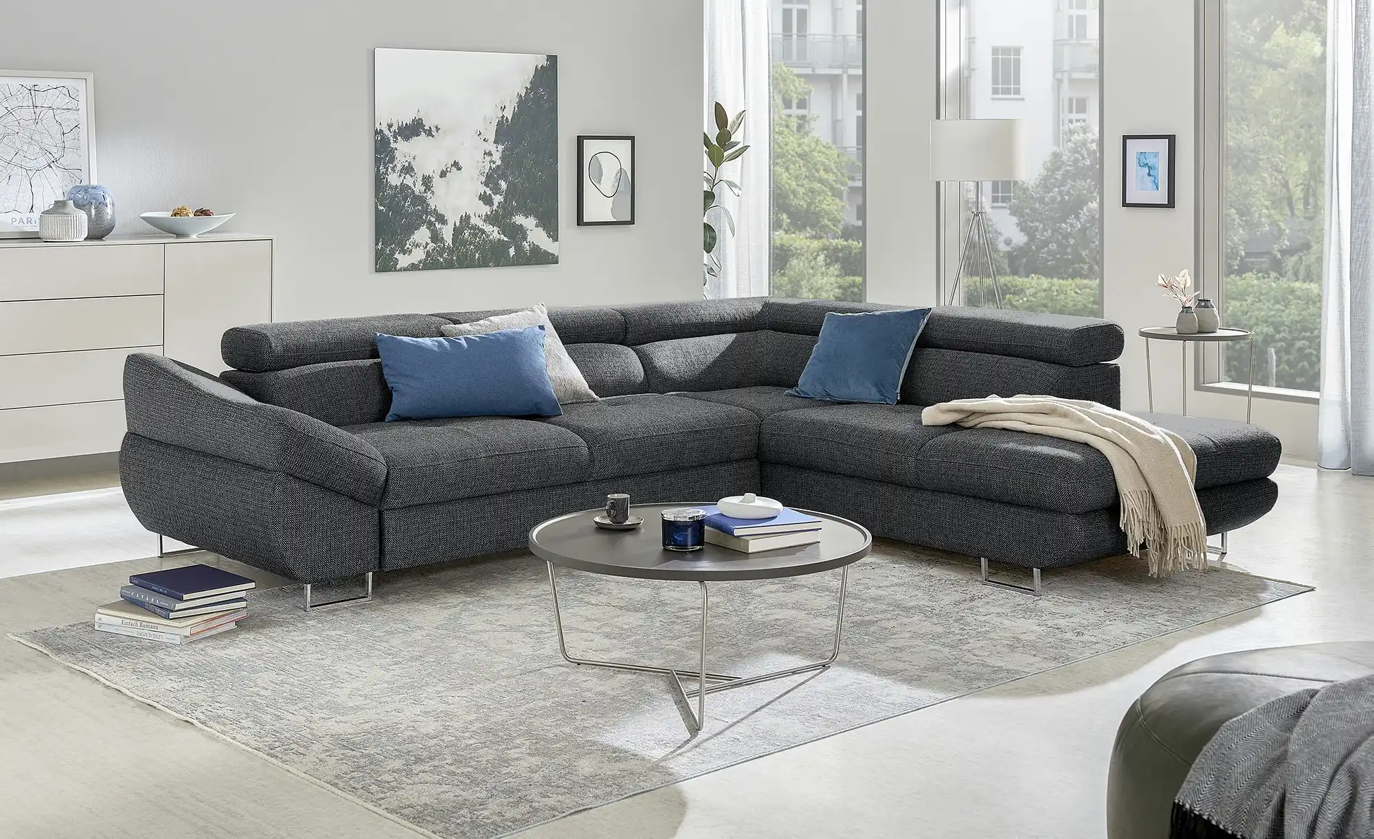 switch Ecksofa aus Flachgewebe Fabio