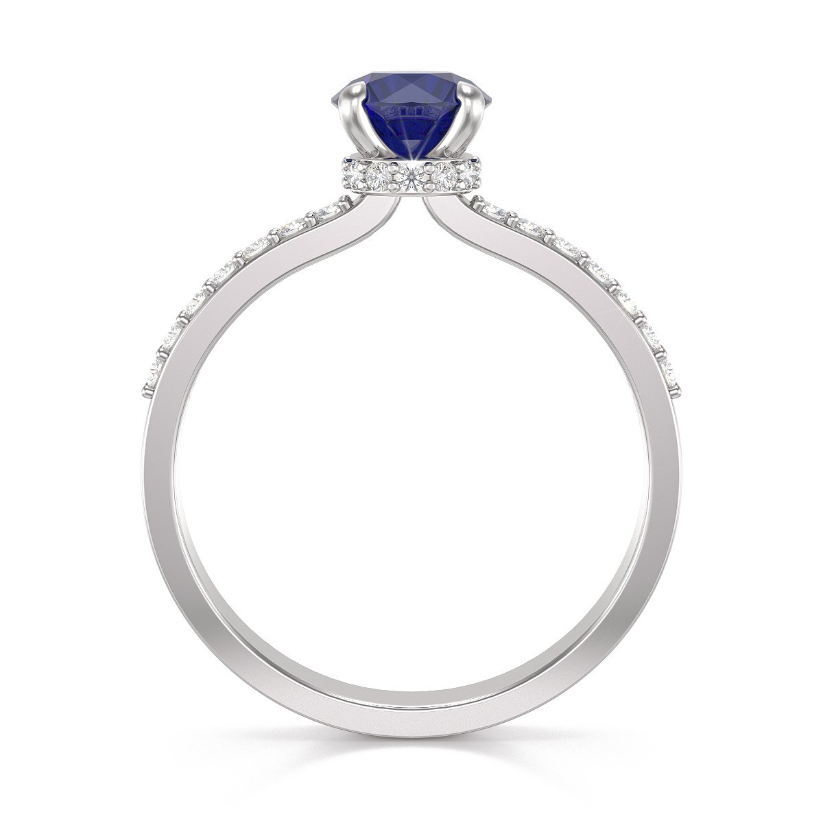 Bague ADEN Or 585 Blanc Saphir et diamants 2.4grs