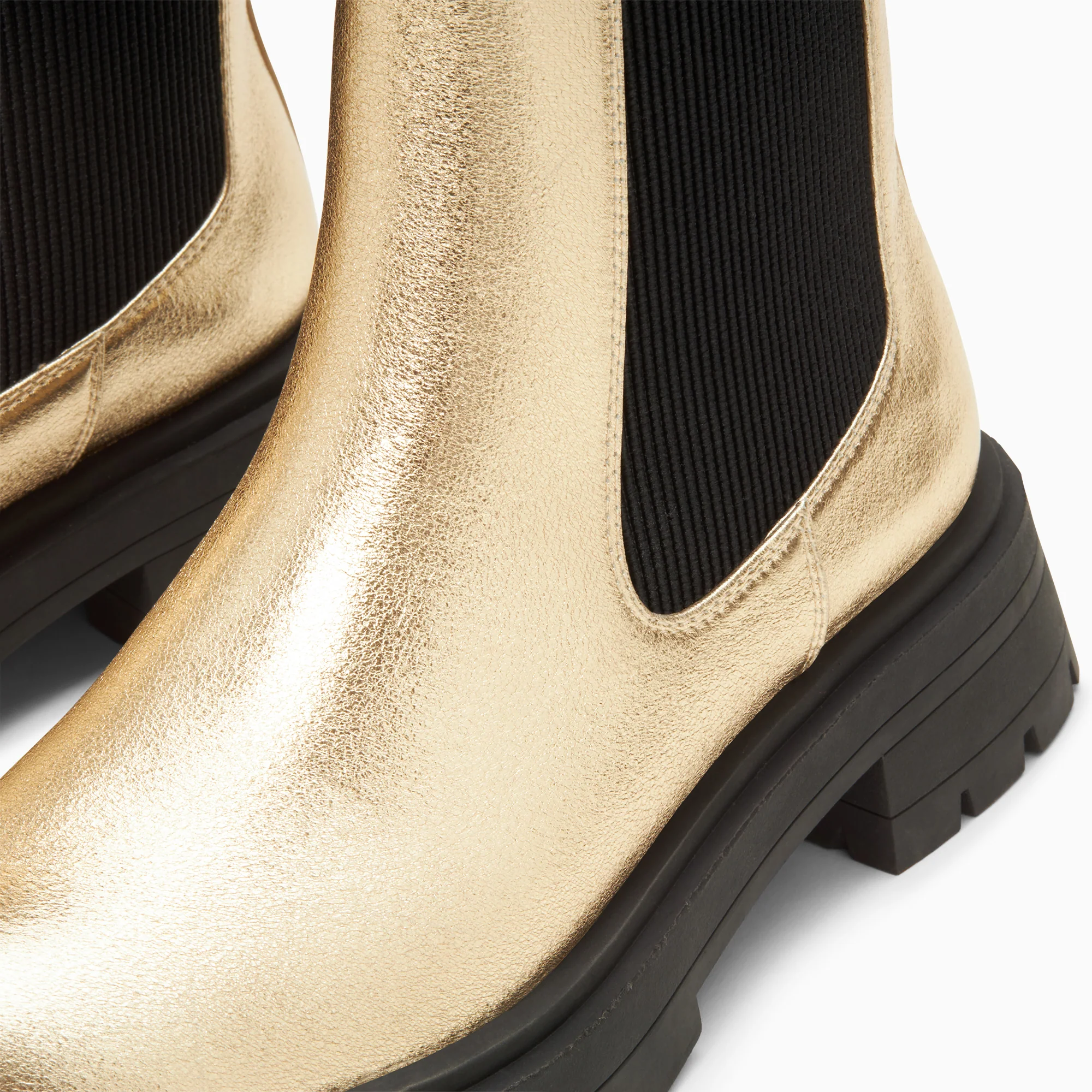 Bottines-Bottines Chelsea Phoebe or à semelle oversize