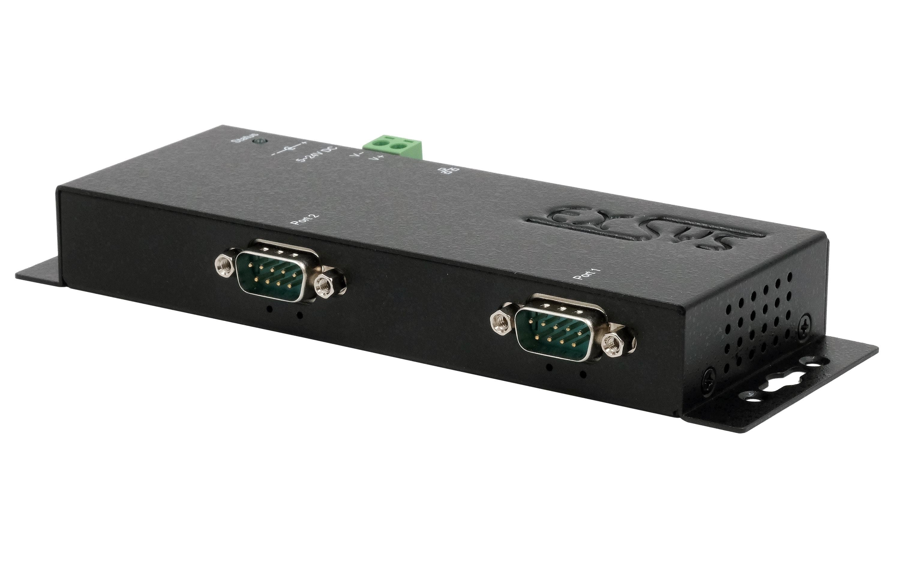 Serieller Geräteserver EX-6112-2 2-Port-RS-232<br>Ethernet zu 2x RS-232 port, inkl. 12V/3A Netzteil, nur für Windows