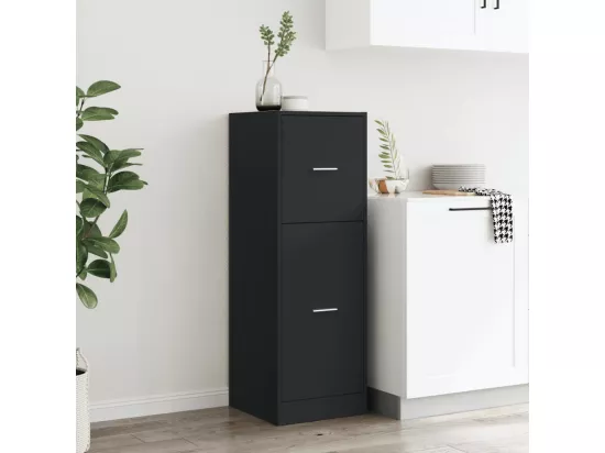 Armoire d'apothicaire noir 40x41x118 cm bois d'ingénierie