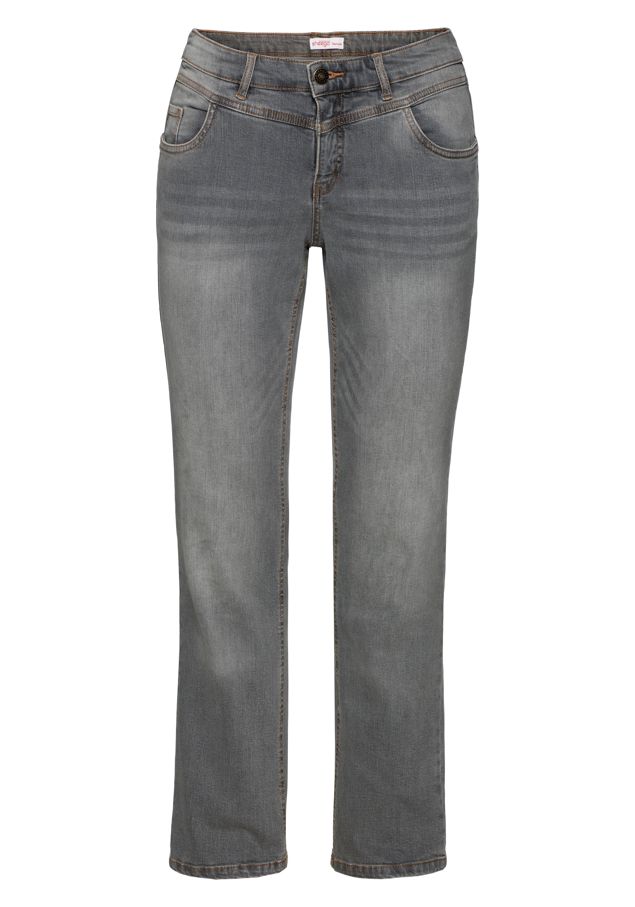Gerade Jeans mit Used-Effekten