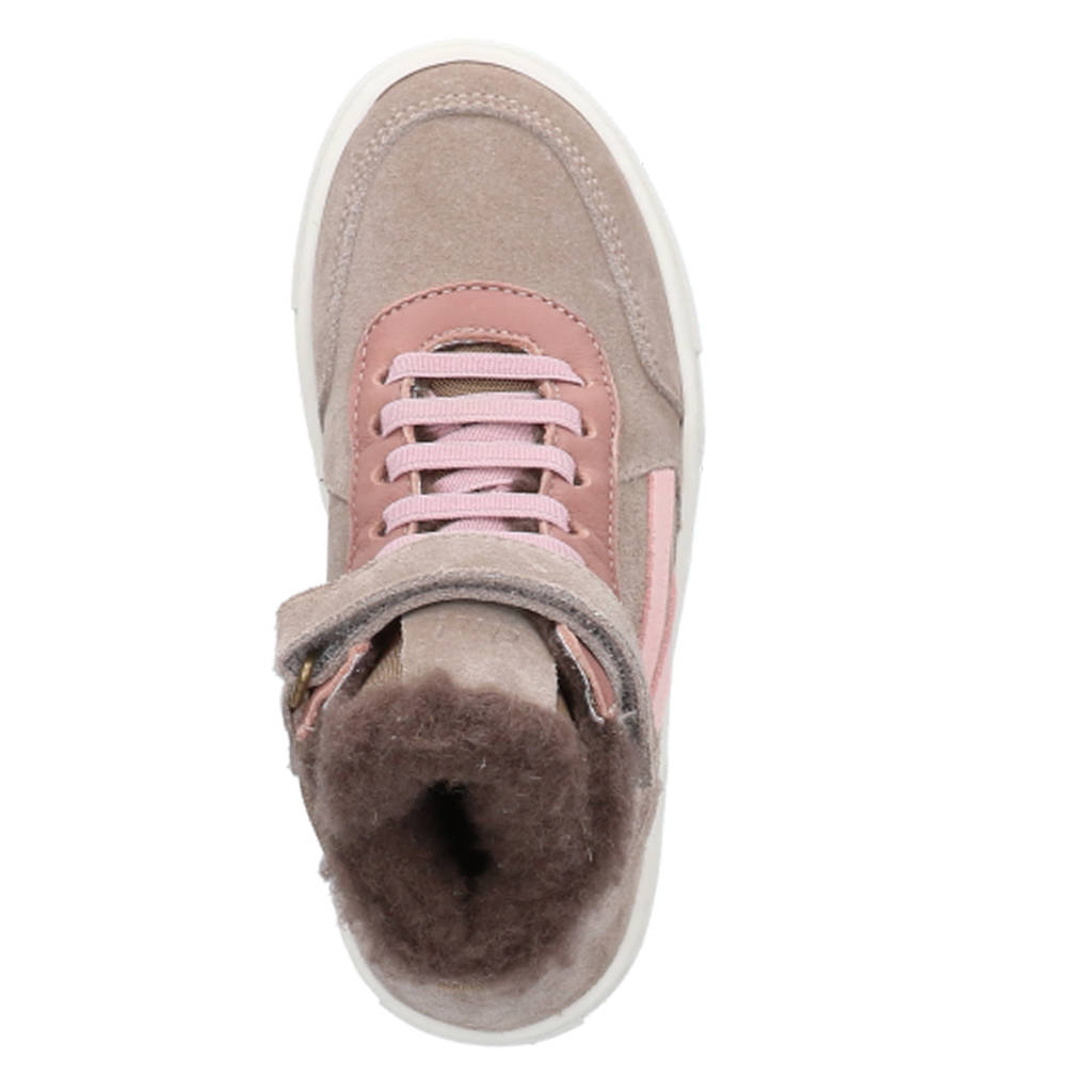 Clic! suède sneakers taupe/roze