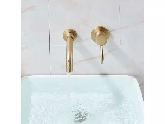 Robinet Mural Rea Lungo Long Brush Gold + Box