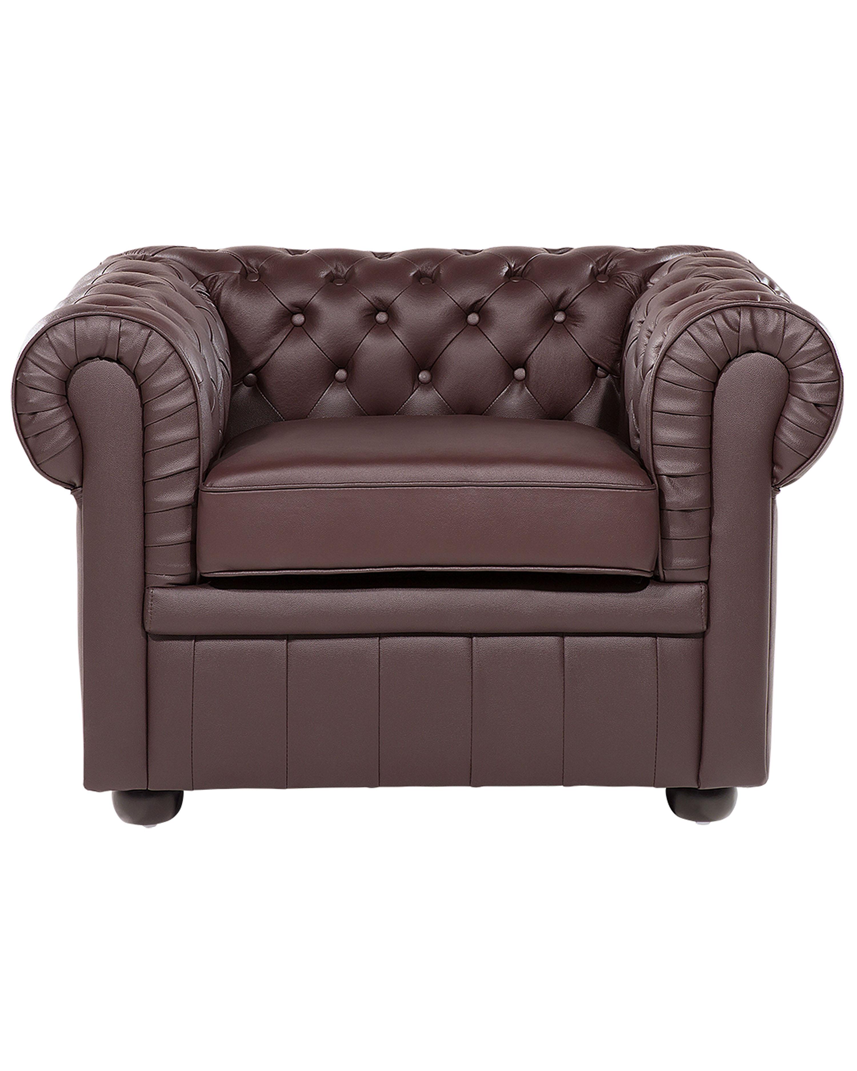 Fauteuil CHESTERFIELD Leer Bruin