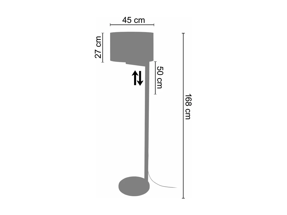 Lampadaire gris,bois naturel 168 cm.