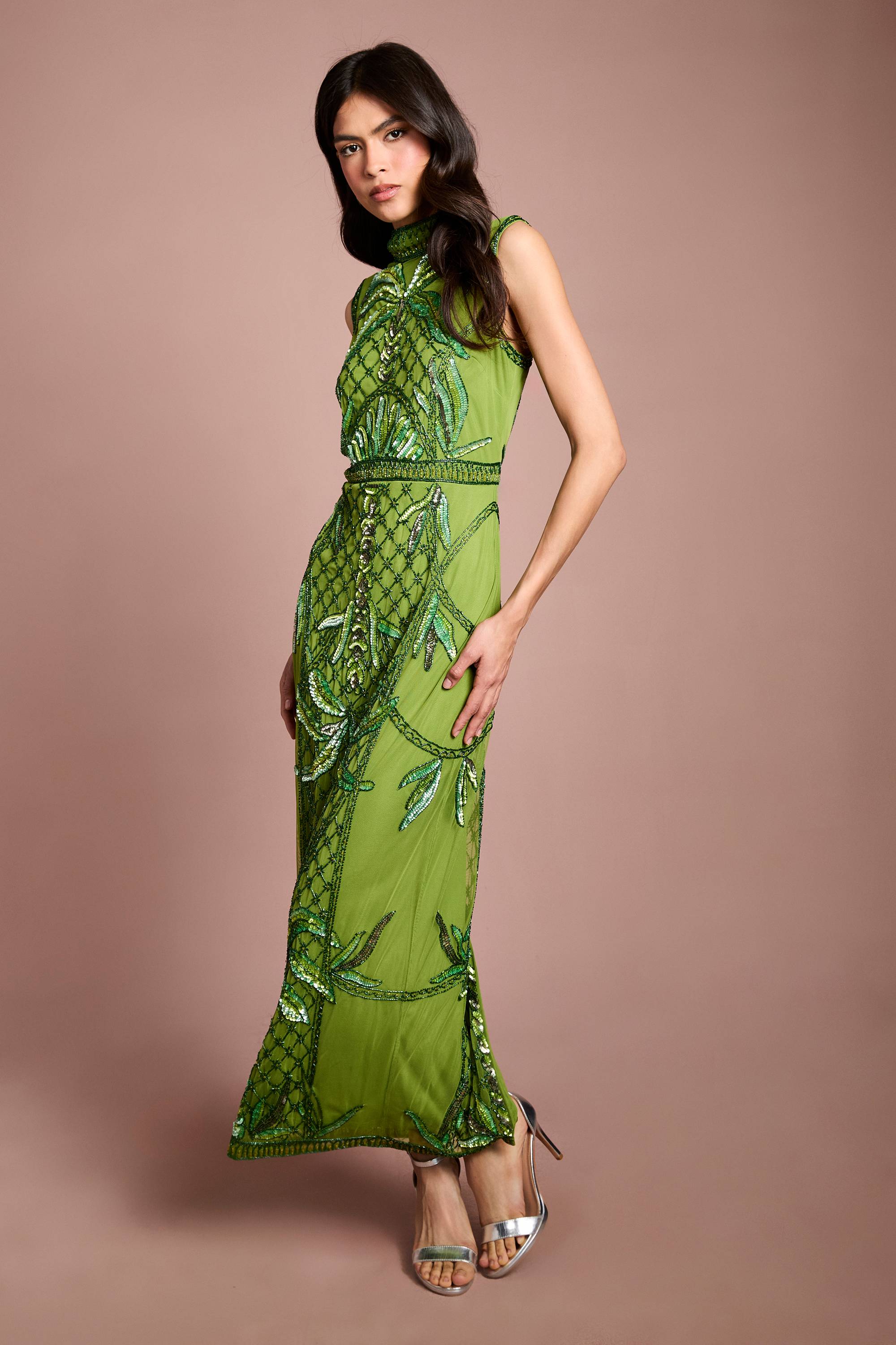 Coast Robe Midi Ornée De Palmiers Coast Muse