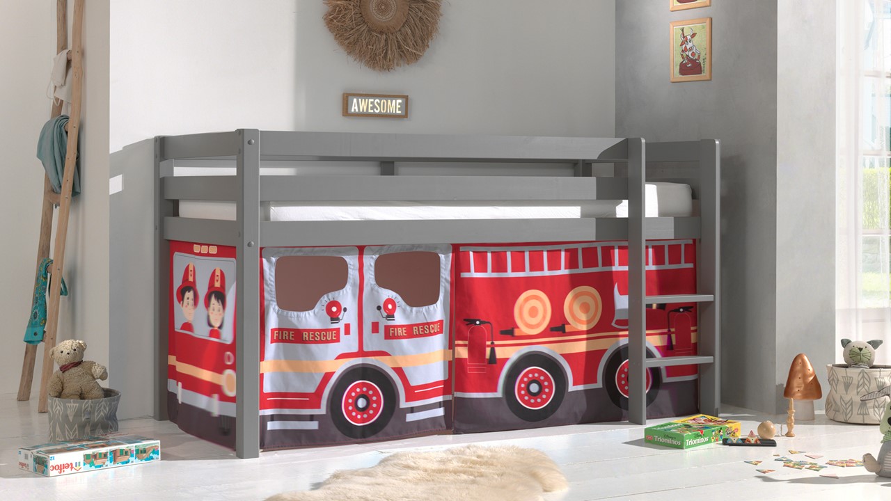 Gordijnen Fire truck Pino/Scott rood