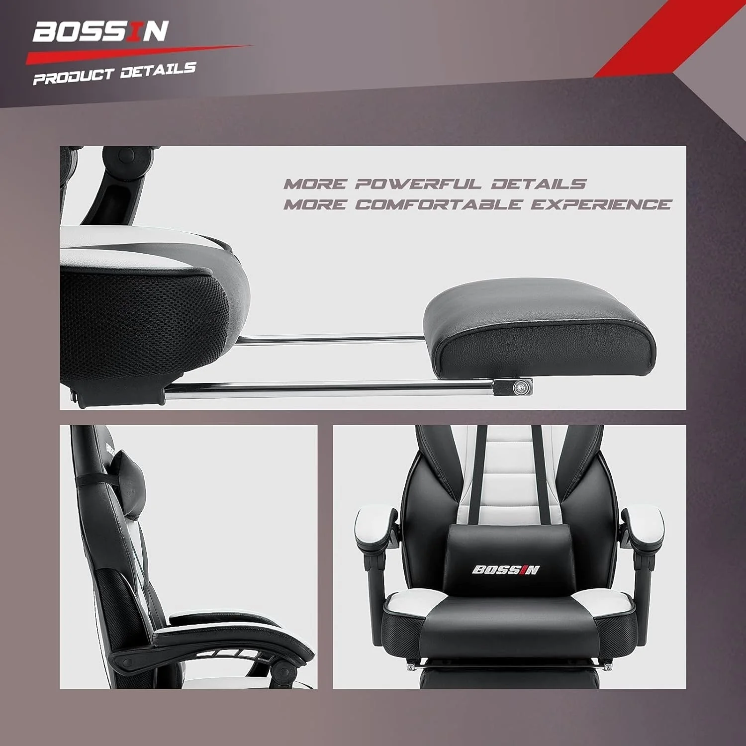 BOSSIN Racing Style Gaming Chair,300 lbs Big and Tall gamer chair High Back Computer Chair
