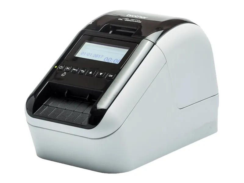 Brother QL-820NWBcVM - Etiketprinter - to-farvet (monokrom) - direkte termisk - Rulle (6,2 cm) - 300 x 600 dpi - op til 110 etiketter/min. - USB 2.0, Bluetooth 5.2, Wi-Fi(n), LAN - skærer - blank sort, hvid