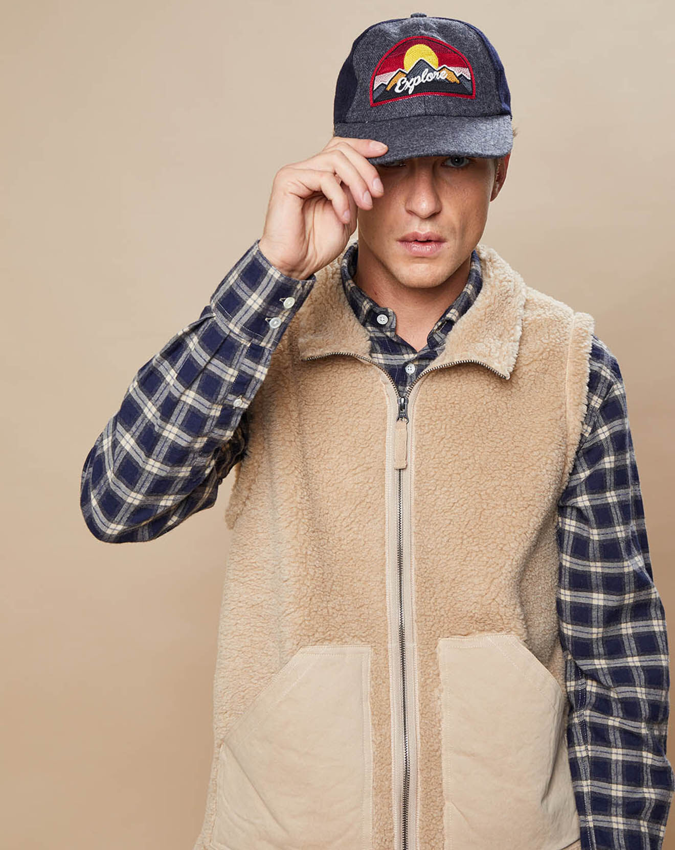 Hartford Gilet sans manches Sherpa beige