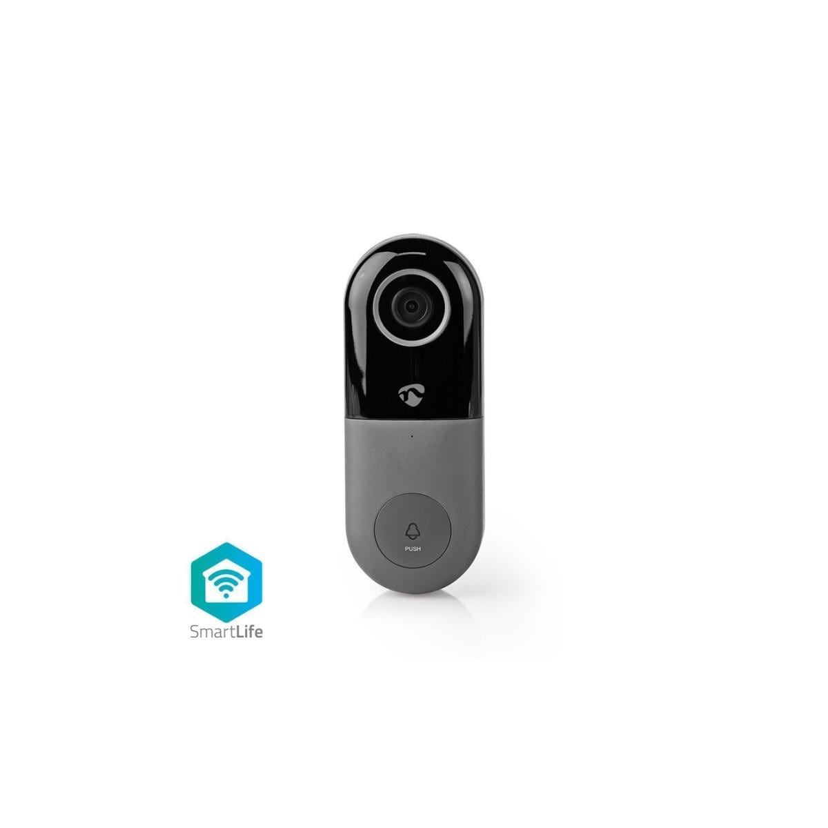 Nedis SmartLife Video Dør Telefon | Wi-Fi | Omformer | Full HD 1080p | Cloud Storage (valgfritt) / microSD (ikke inkludert) | IP54 | Med bevegelses sensor | Nattsyn | Grå / Sort
