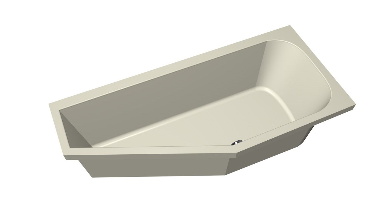Xenz Lagoon Compact badkuip rechts 160x75x40cm pergamon