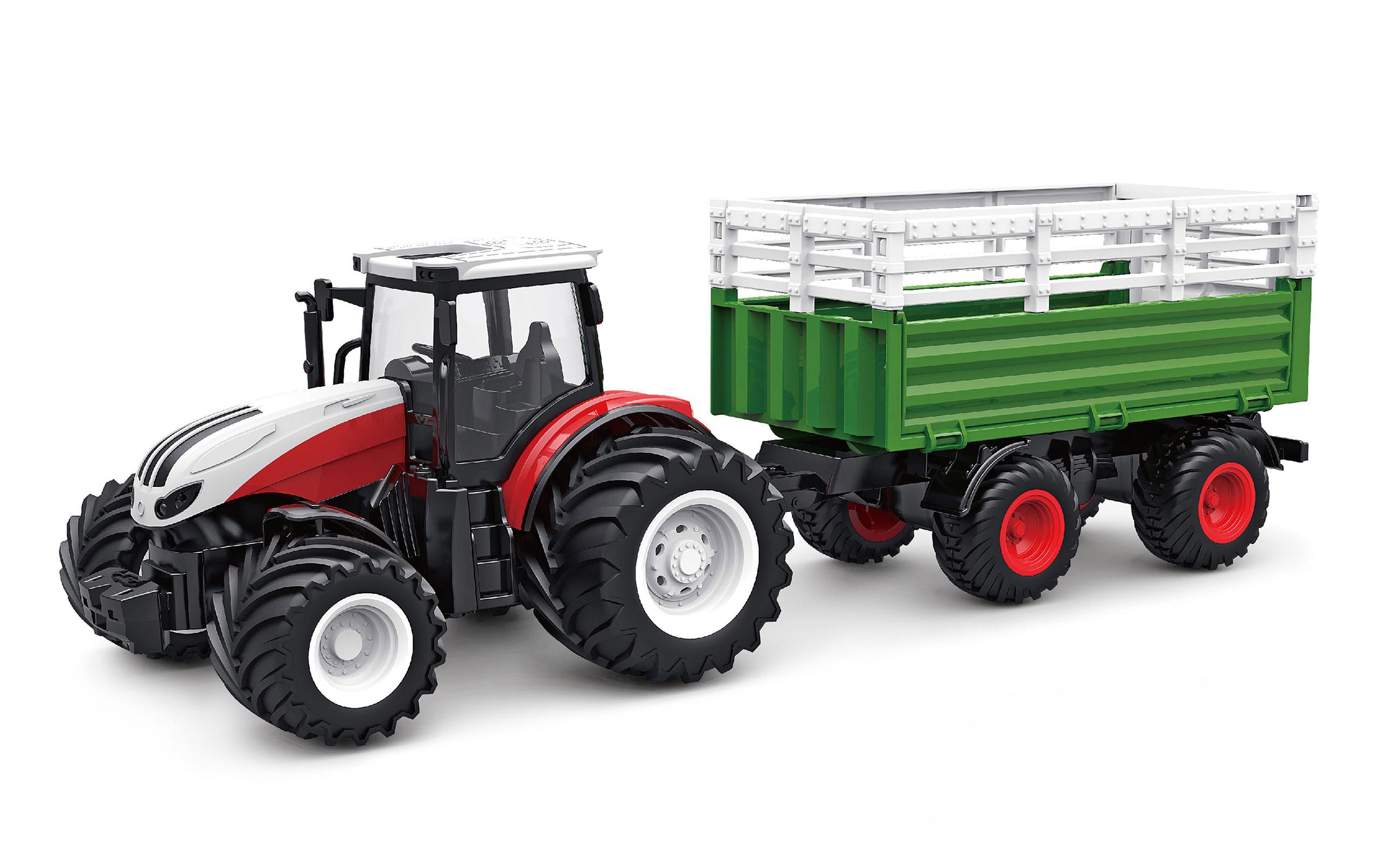 Traktor mit Viehtransporter RTR, 1:24Ferngesteuerter Traktor mit Licht und Sound